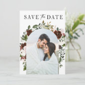 Rustige Waterverf Floral Geometric Wedding Save The Date (Staand voorkant)