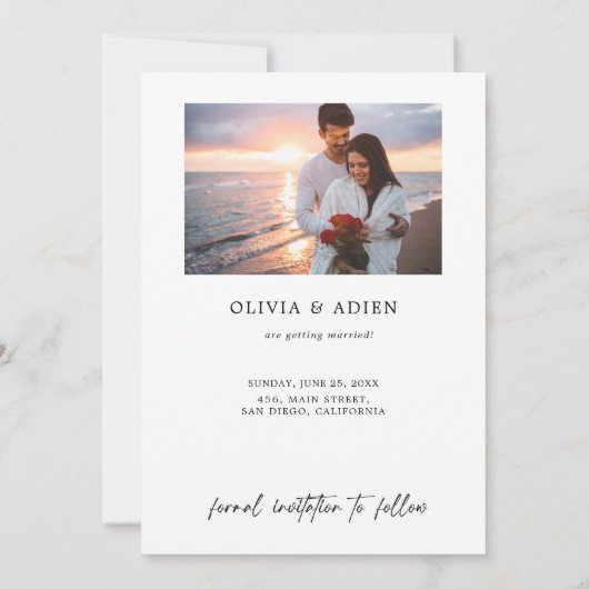 Rustige Waterverf Floral Geometric Wedding Save The Date (Achterkant)