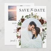 Rustige Waterverf Floral Geometric Wedding Save The Date (Voorkant / Achterkant)