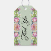 Rustige Waterverf Floral Hartelijk dank voor Label Cadeaulabel (Voorkant)