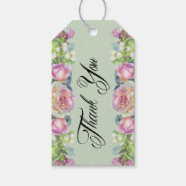 Rustige Waterverf Floral Hartelijk dank voor Label Cadeaulabel