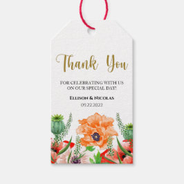 Rustige Waterverf Floral Hartelijk dank voor Label Cadeaulabel