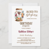 Rustige Waterverf Floral Hourglass Birthday Party Kaart (Voorkant)