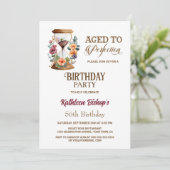 Rustige Waterverf Floral Hourglass Birthday Party Kaart (Staand voorkant)