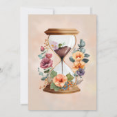 Rustige Waterverf Floral Hourglass Birthday Party Kaart (Achterkant)
