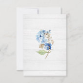 Rustige Waterverf Floral Hydrangea Wood Wedding RSVP Kaartje (Achterkant)