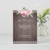 Rustige waterverf floral lace bruiloft details informatiekaartje (Staand voorkant)