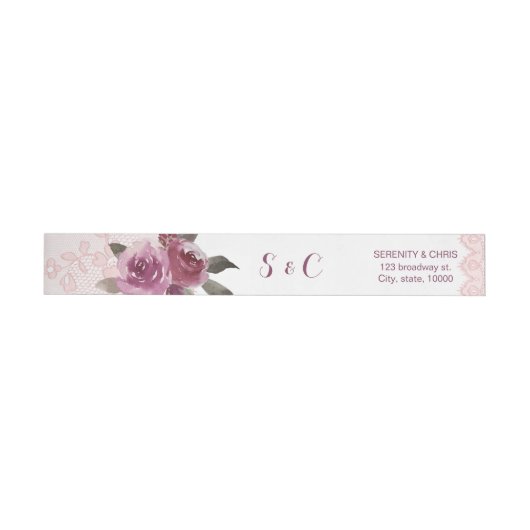 Rustige waterverf floral lace bruiloft monogram (Individueel)