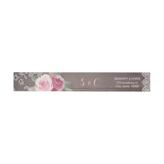 Rustige waterverf floral lace bruiloft monogram (Individueel)