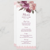 Rustige waterverf floral lace fall trouwmenu menu (Voorkant / Achterkant)
