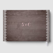 Rustige waterverf floral lace trouwgastenboek gastenboek (Achterkant)