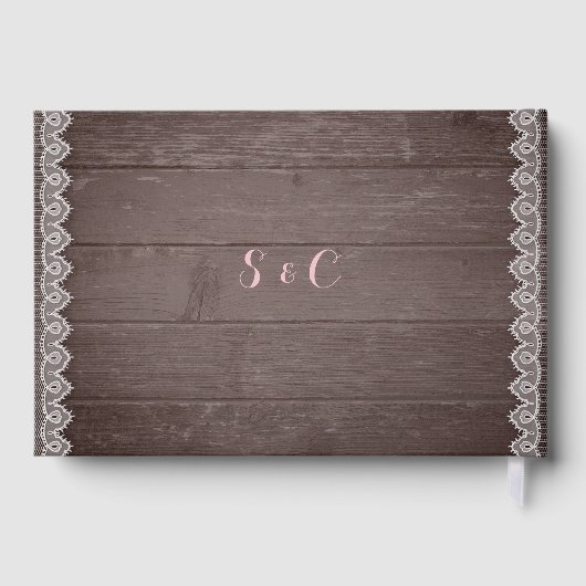 Rustige waterverf floral lace trouwgastenboek gastenboek (Achterkant)