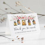 Rustige Waterverf Floral Lantern Wedding Bedankt<br><div class="desc">Dit Wenskaart van Wedding Bedankt bevat waterverf roestende lantaarns,  kaarsen en roze bloemen. Voor meer geavanceerde aanpassing van dit ontwerp,  te klikken gelieve de knoop "aanpassen". Overeenkomende objecten zijn ook beschikbaar.</div>