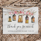 Rustige Waterverf Floral Lantern Wedding Bedankt