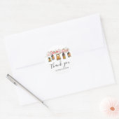Rustige Waterverf Floral Lantern Wedding Bedankt Ronde Sticker (Envelop)