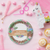 Rustige Waterverf Floral met Happy Easter Papieren Bordje (Feest)