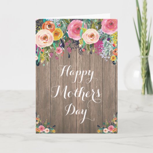 Rustige Waterverf Floral-Moederdag Kaart (Voorkant)