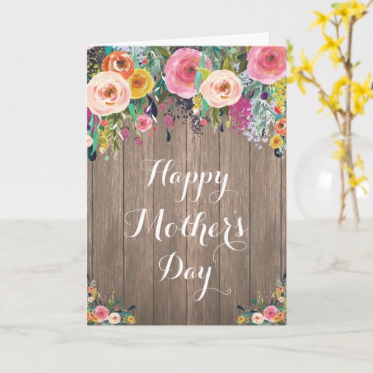 Rustige Waterverf Floral-Moederdag Kaart (Gele Bloem)