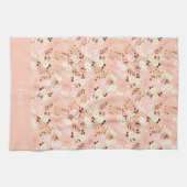 Rustige Waterverf Floral Pattern, gepersonaliseerd Theedoek (Horizontaal)