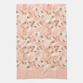 Rustige Waterverf Floral Pattern, gepersonaliseerd Theedoek (Verticaal)