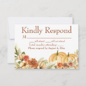 Rustige Waterverf Floral Pumpkin Wedding Reply Bedankkaart (Voorkant)
