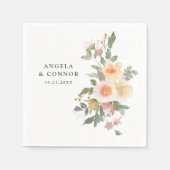 Rustige Waterverf Floral Spring Wedding Servet (Voorkant)