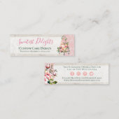 Rustige Waterverf Floral Wedding Cake Bakery Mini Visitekaartje (Voorkant / Achterkant)
