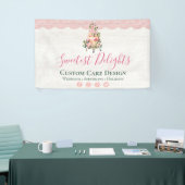 Rustige Waterverf Floral Wedding Cake Bakery Spandoek (Beurs)
