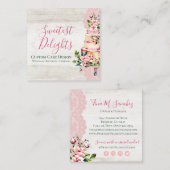 Rustige Waterverf Floral Wedding Cake Bakery Vierkante Visitekaartje (Voorkant / Achterkant)