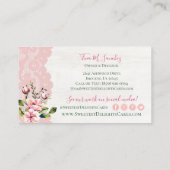 Rustige Waterverf Floral Wedding Cake Bakery Visitekaartje (Achterkant)