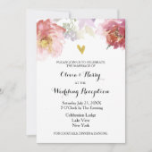 Rustige Waterverf Floral Wedding Reception Kaart (Voorkant)