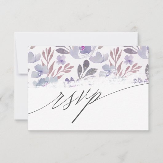 Rustige Waterverf Floral Wedding RSVP (Voorkant)
