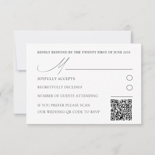Rustige Waterverf Floral Wedding RSVP (Achterkant)