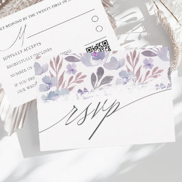 Rustige Waterverf Floral Wedding RSVP Kaartje