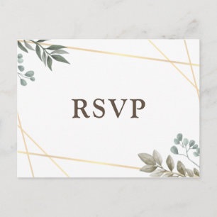 Rustige Waterverf Floral Wedding RSVP Uitnodiging Briefkaart
