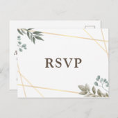 Rustige Waterverf Floral Wedding RSVP Uitnodiging Briefkaart (Voorkant / Achterkant)