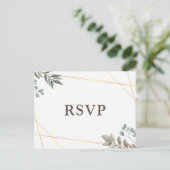 Rustige Waterverf Floral Wedding RSVP Uitnodiging Briefkaart (Staand voorkant)