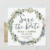 Rustige Waterverf Floral Wedding Save the Date Kaart (Voorkant / Achterkant)