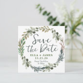 Rustige Waterverf Floral Wedding Save the Date Kaart (Staand voorkant)