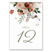 Rustige Waterverf Floral Wedding Table Number Card Kaart (Achterkant)