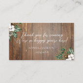 Rustige Waterverf Floral Winter Wedding Place Card Plaatskaartje (Achterkant)