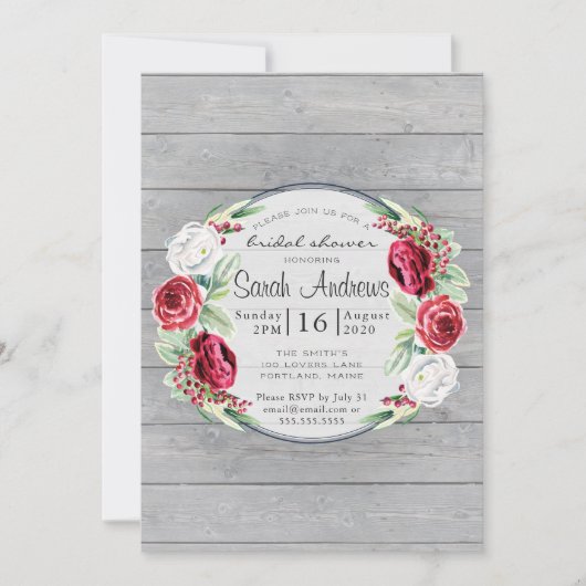 Rustige Waterverf Floral Wood Vrijgezellenfeest Kaart (Voorkant)