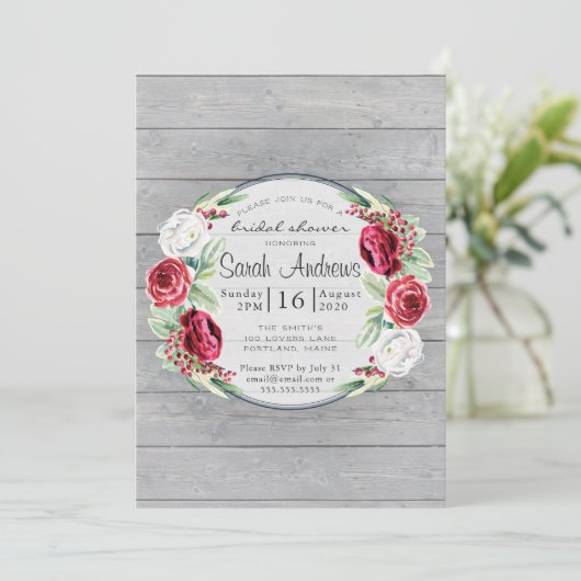 Rustige Waterverf Floral Wood Vrijgezellenfeest Kaart (Staand voorkant)