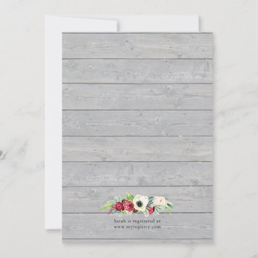 Rustige Waterverf Floral Wood Vrijgezellenfeest Kaart (Achterkant)