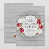 Rustige Waterverf Floral Wood Vrijgezellenfeest Kaart (Voorkant / Achterkant)