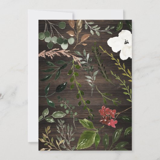 Rustige waterverf florale baard bruiloft save the date (Achterkant)