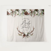 Rustige waterverf florale baby shower elegant wandkleed (Voorkant (horizontaal))