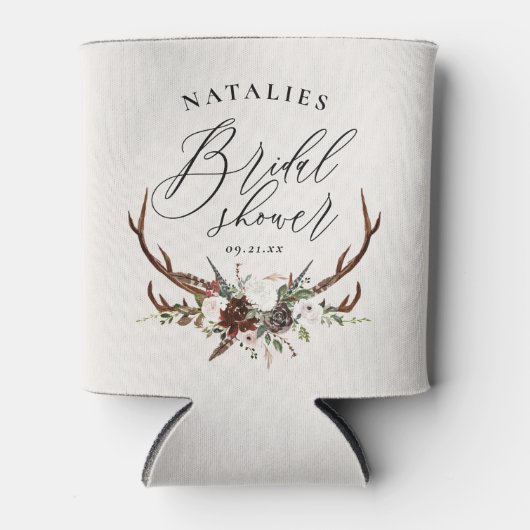 Rustige waterverf florale botanische vrijgezellenf blikjeskoeler (Voorkant)