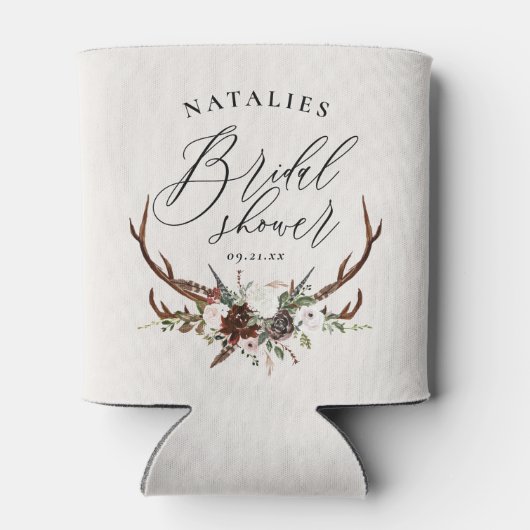 Rustige waterverf florale botanische vrijgezellenf blikjeskoeler (Achterkant)