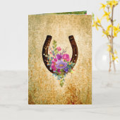 Rustige waterverf florale hoefijzer kaart (Gele Bloem)